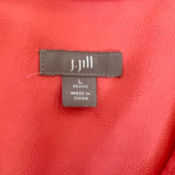 J. Jill Coral Color Button Down Tunic Top Size L Petite Rayon - Picture 10 of 12
